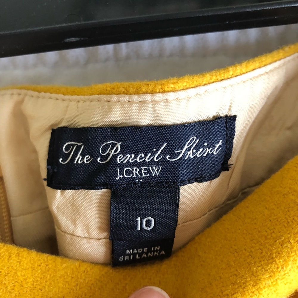 Classic J. Crew Pencil Skirt in Mustard Yellow